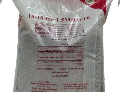 NPK 18.18.5 + 1.5 MGO + TE  MPC 25 KG