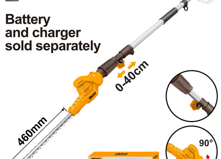مقص تشذيب التحوطات INGCO Lithium Ion POLE CPHT201601