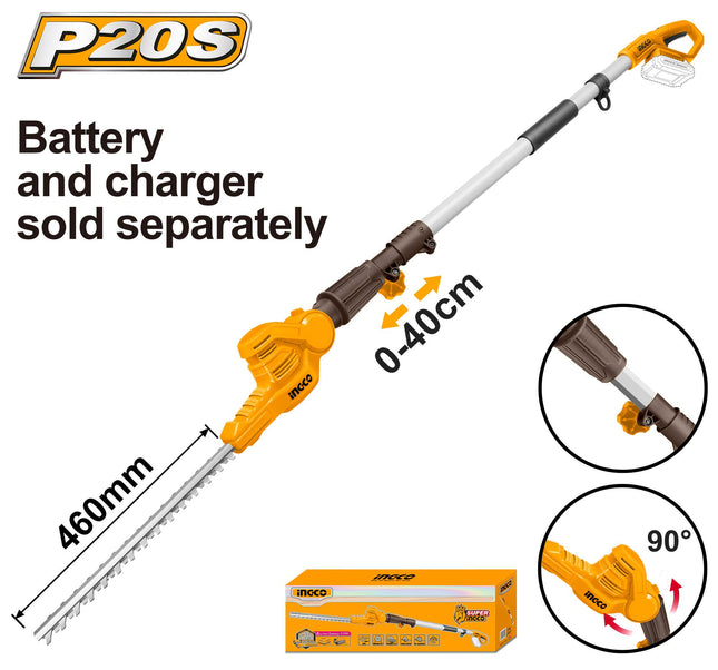 مقص تشذيب التحوطات INGCO Lithium Ion POLE CPHT201601