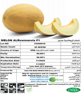 شمام الرومنسية F1 (MELON AL RUWMANSIA F1) 30 SEEDS