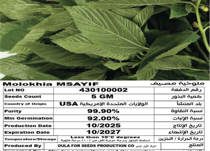 ملوخية مصيّف (MOLOKHIA MSAYIF) 5 GM