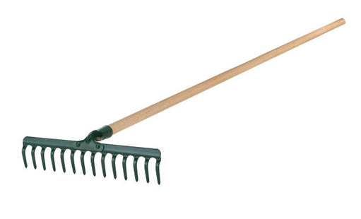 Metal rake, 14 teeth, with handle